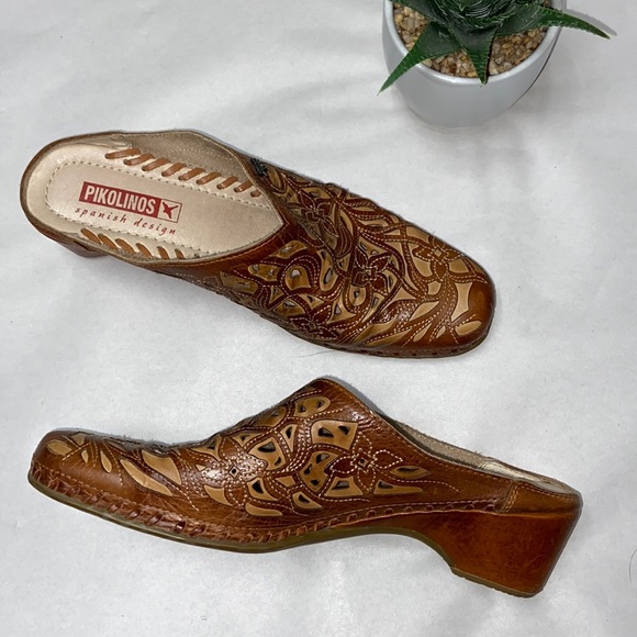 Pikolinos leather cut out mules size 38 - Picture 9 of 9